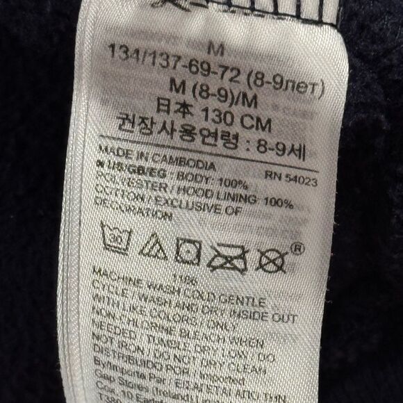 GAP FLEECE HOODED SWEATSHIRT. NAVY BLUE - Picture 5 of 5